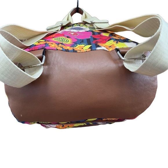Lily Bloom Lightweight Colorful 100% Recycled Poly Floral Print Backpack  EUC - Picture 8 of 11
